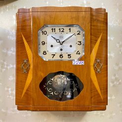Đồng hồ Girod thùng bè đẹp màu vân gỗ chơi hai bản nhạc 