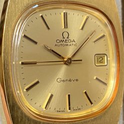 Đồng hồ Omega Geneve bọc vàng dáng tank 