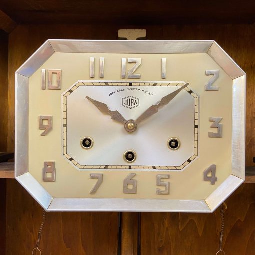 Đồng hồ jura thùng bè số nổi mạ crom sáng đẹp từ pháp