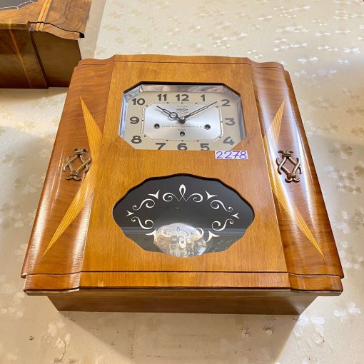 Đồng hồ Girod thùng bè đẹp màu vân gỗ chơi hai bản nhạc