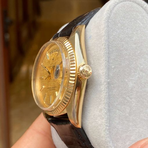 Đồng hồ Rolex Day Date đúc vàng 18K mặt kim sa