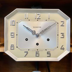 Đồng hồ Vedette số nổi mạ crom cùng thùng nổi màu cánh gián đẹp