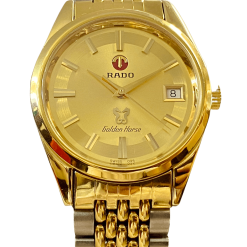 Đồng hồ Rado Golden Horse bọc vàng dây demi mặt vàng đẹp sang trọng