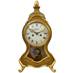 Đồng hồ cổ Boulle thiết kế độc đáo cùng bộ mặt số men la mã và bộ máy vách đồng vàng 