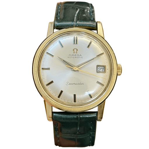 Đồng hồ đeo tay Omega Automatic bọc vàng 14K mặt trải tia ánh bạc