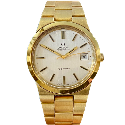 Đồng hồ đeo tay Omega Geneve Automatic bọc vàng chuẩn Thuỵ