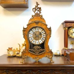 Đồng Hồ Boulle mặt men họa tiết đồng nhập pháp 