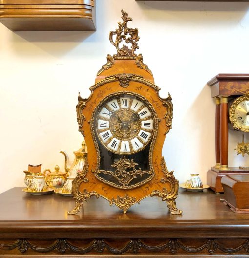 Đồng Hồ Boulle mặt men họa tiết đồng nhập pháp