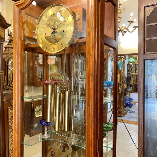 Đồng hồ tạ cây Ridgeway buồng kính ba kệ trưng bày chơi 3 bản nhạc có tắt chuông đêm