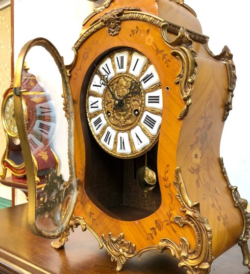 Đồng Hồ Boulle mặt men họa tiết đồng nhập pháp