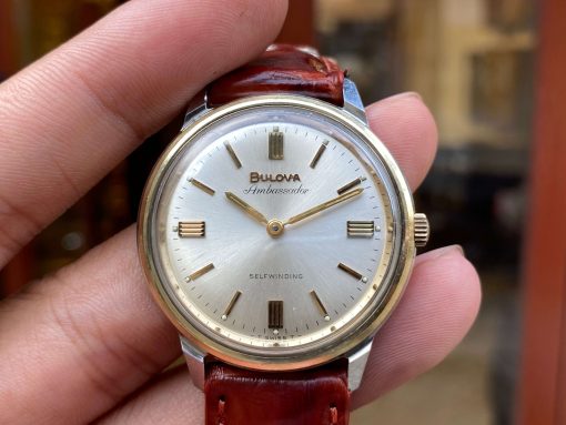 Đồng Hồ Bulova Ambassador Tự Động Siêu Mỏng Niềng 14k Gold Đẹp Trên 95%