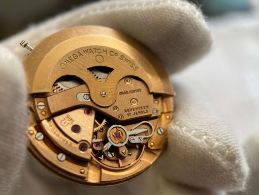 Đồng hồ Omega Semaster De Ville kim cọc vàng niềng càng 14k đẹp trên 95% Thụy Sỹ