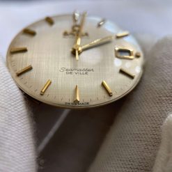 Đồng hồ Omega Semaster De Ville kim cọc vàng niềng càng 14k đẹp trên 95% Thụy Sỹ 