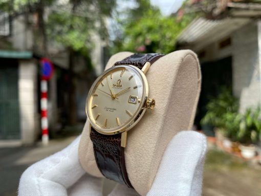 Đồng hồ Omega Semaster De Ville kim cọc vàng niềng càng 14k đẹp trên 95% Thụy Sỹ