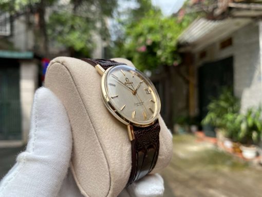 Đồng hồ Omega Semaster De Ville kim cọc vàng niềng càng 14k đẹp trên 95% Thụy Sỹ