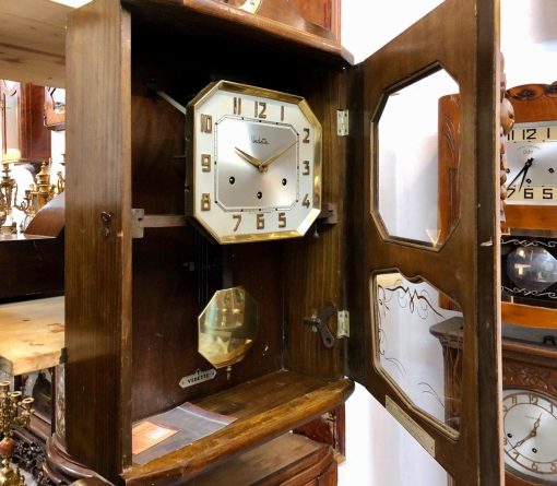 Đồng hồ Vedette số nổi vàng thùng chùm đào trạm trổ đẹp nhập pháp