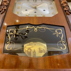 Đồng hồ cổ Vedette số nổi vàng thùng nu điểm chùm đào 2 bên cùng bộ máy đẹp 