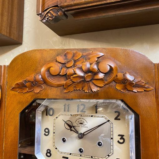 Đồng hồ cổ FFR 8 gông 8 búa số nổi đen cùng thiết kế thế thùng vân nu chùm hoa lớn bề thế