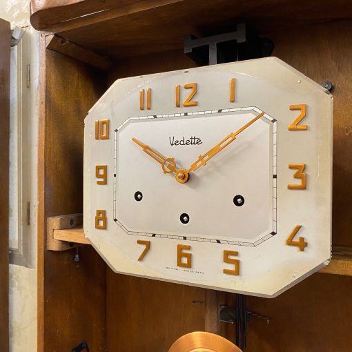 Đồng hồ Vedette thùng bè vân nu mặt số nổi vàng hồng cực đẹp