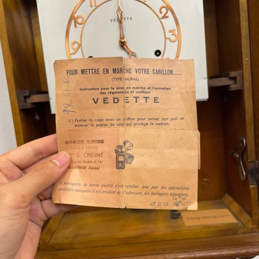 Đồng hồ cổ Vedette 8 gông 8 búa số vàng hồng thùng cổ điển
