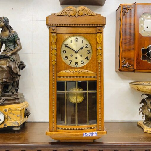 Đồng hồ cổ Mauthe Đức thùng sồi kính rào - Hình ảnh 2