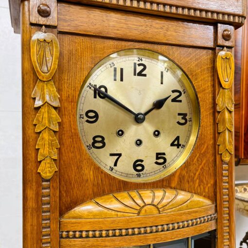 Đồng hồ cổ Mauthe Đức thùng sồi kính rào - Hình ảnh 3