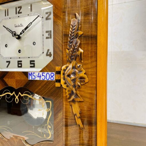 Đồng hồ cổ Vedette 8/8 thùng nu chạm bông lúa mạch - Hình ảnh 5