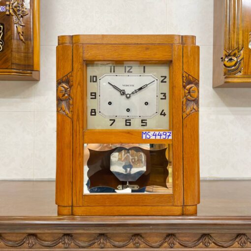 Đồng hồ cổ Vedette 8/8 thùng trạm 2 bông đào chuông hay - Hình ảnh 2
