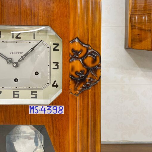 Đồng hồ cổ Vedette 8/8 chạm 2 bông đào chuông hay - Hình ảnh 4