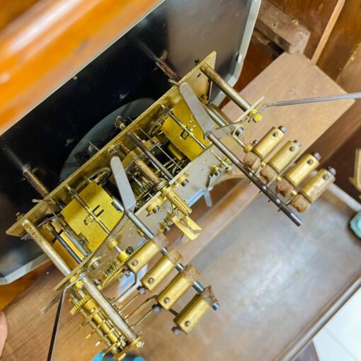 Đồng hồ cổ Vedette 8/8 chạm 2 bông đào chuông hay - Hình ảnh 10