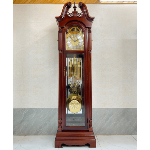 Đồng hồ tủ cây Hermle 12/12 mái sừng có tắt chuông đêm - Hình ảnh 2