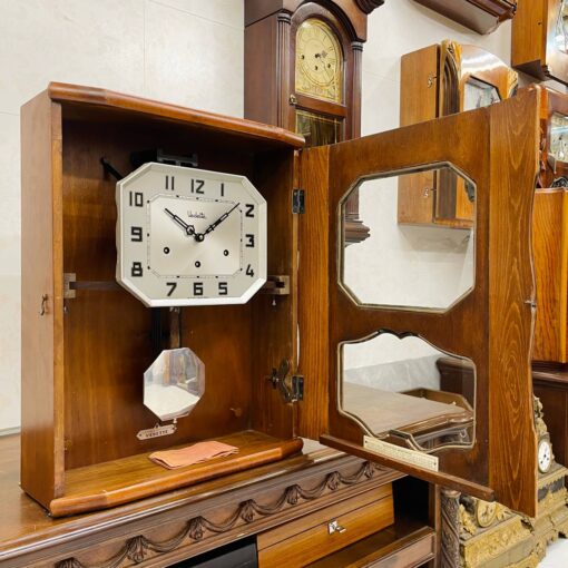 Đồng hồ cổ Vedette 8/8 thùng vân nu chạm bông - Hình ảnh 4