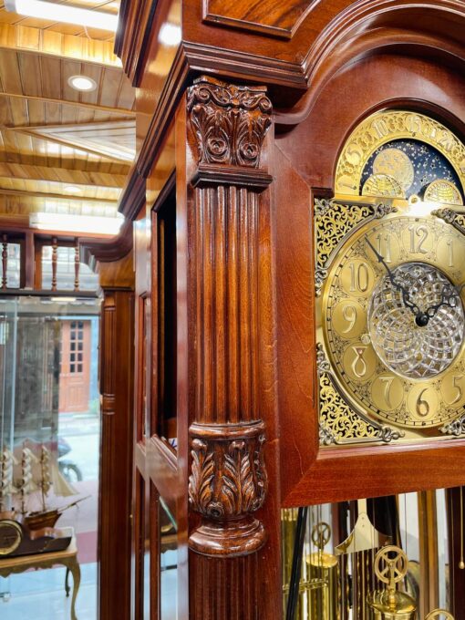 Đồng hồ tủ cây Ridgeway 12/12 mái sừng mặt lắc pha lê - Hình ảnh 6