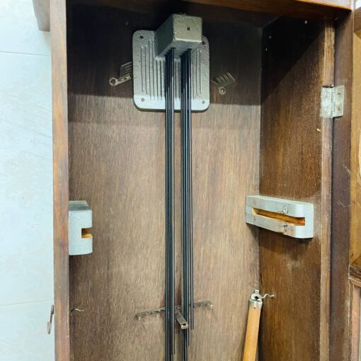 Đồng hồ cổ Vedette 8/8 thùng sồi hoa mặt số tròn - Hình ảnh 11