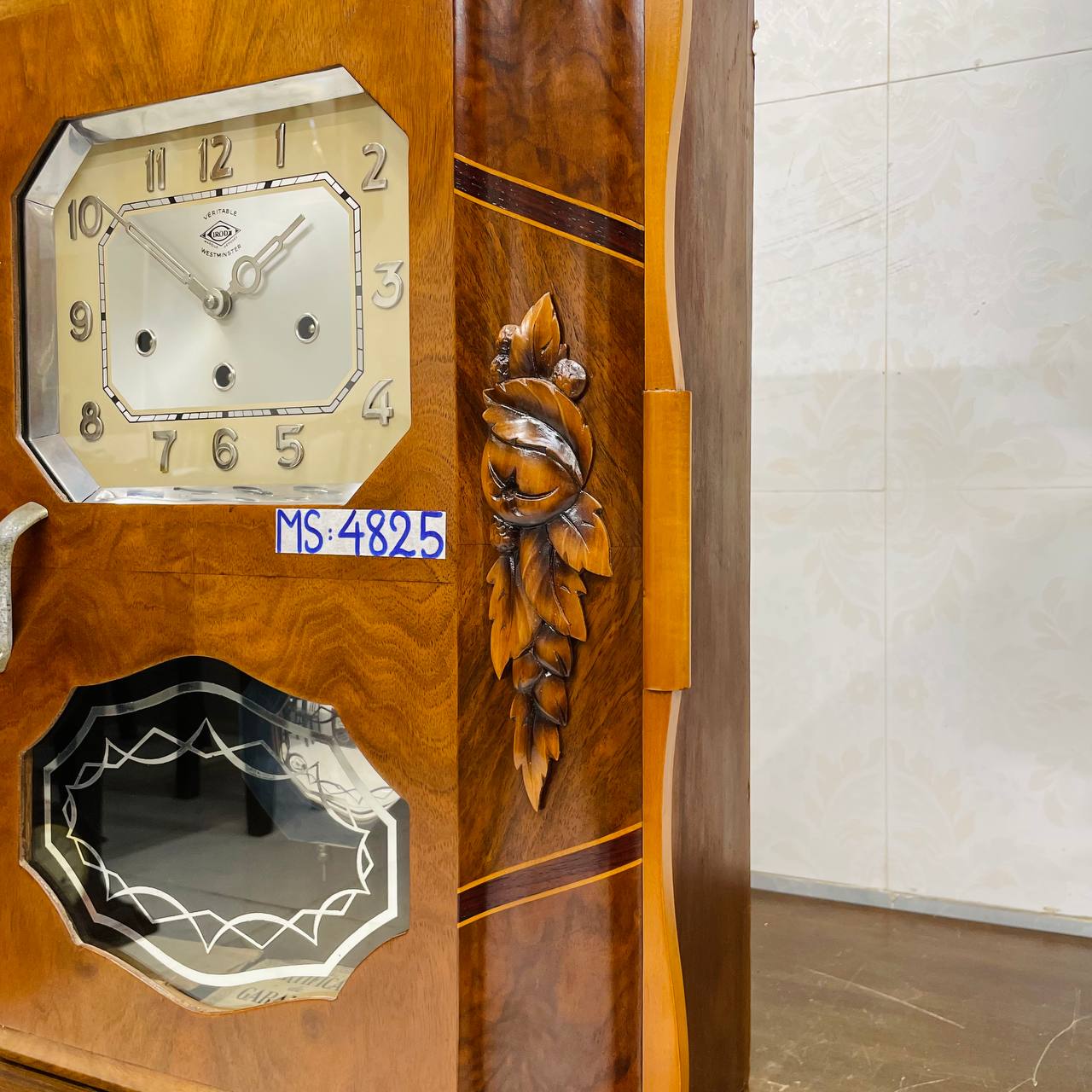Đồng hồ cổ Girod 8/8 số nổi Crom chơi chuông 2 bản nhạc