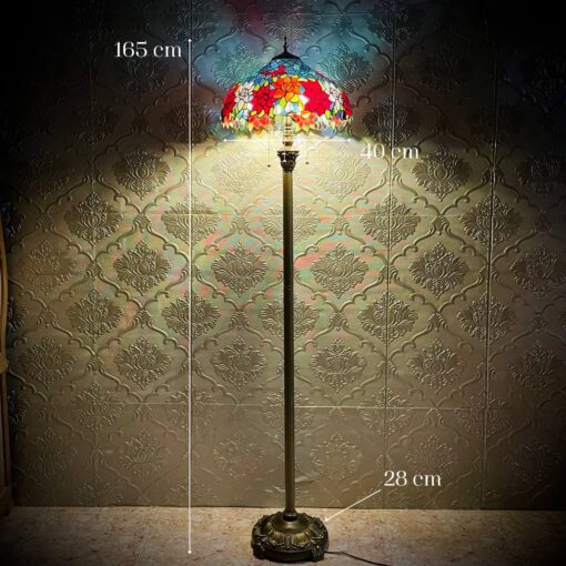 Đèn cây Tiffany Hoa Sắc nghệ thuật cổ điển - Hình ảnh 2