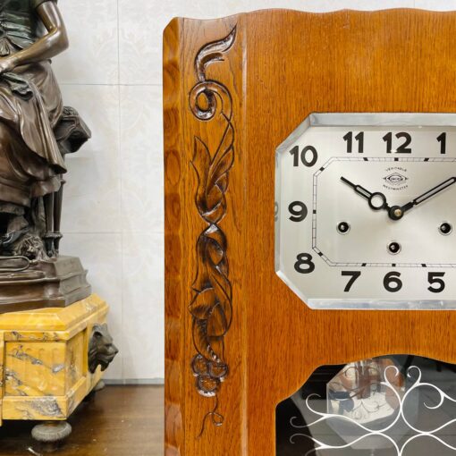 Đồng hồ cổ Girod 8/8 thùng sồi hoa 2 bản nhạc - Hình ảnh 5