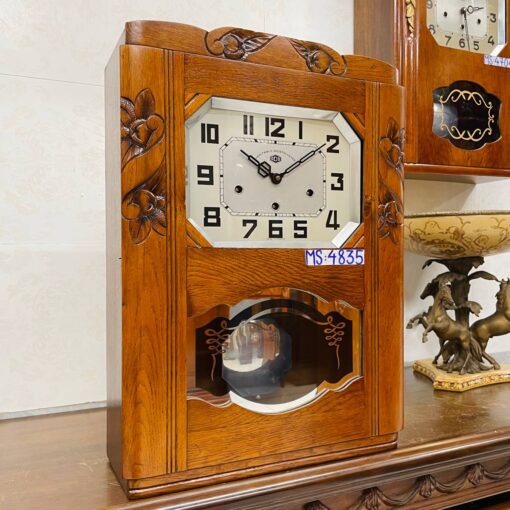 Đồng hồ cổ Odo 54/8 thùng sồi hoa đẹp cổ điển - Hình ảnh 3