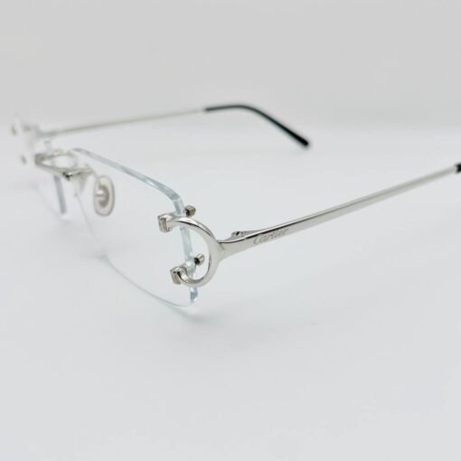 Gọng kính Cartier C Deco mạ Platium - Ảnh 4