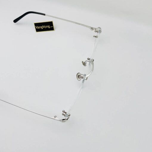 Gọng kính Cartier C Deco mạ Platium - Ảnh 5
