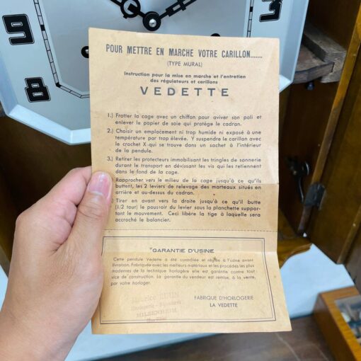 Đồng hồ cổ Vedette 8/8 thùng sồi chuông ngân - Ảnh 17