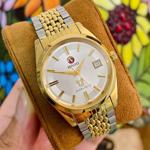 Đồng hồ đeo tay Rado Golden Hors mỏ neo Gold mặt trắng - Ảnh 2