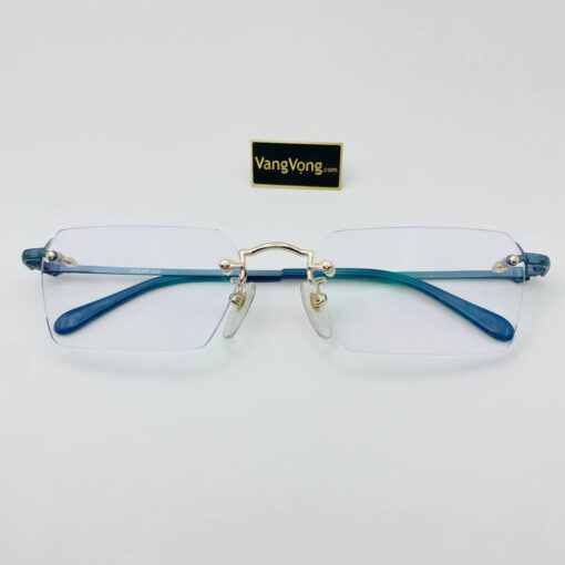 Gọng kính Atelier Sab mạ vàng màu xanh navy - Ảnh 2