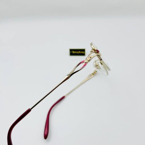 Gọng kính Titan mạ vàng Nhật đính Rubi cao cấp - Ảnh 9
