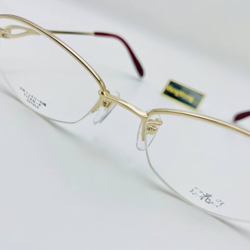 Gọng kính Titan mạ vàng Nhật đính Rubi cao cấp - Ảnh 6