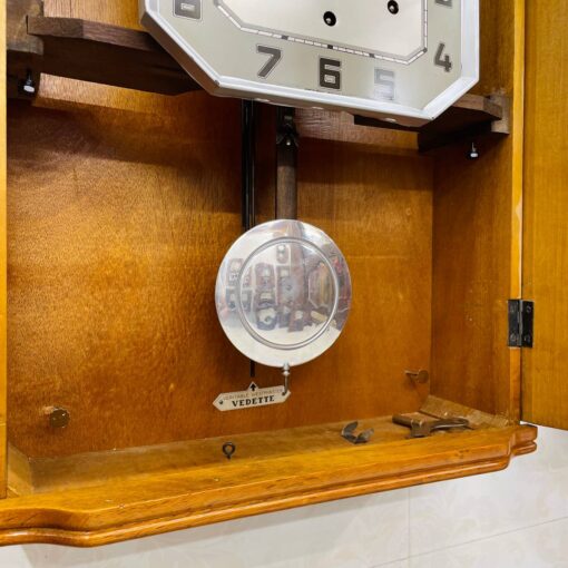 Đồng hồ cổ Vedette 8/8 thùng sồi chuông hay - Ảnh 9