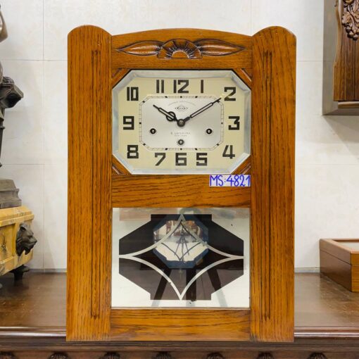Đồng hồ cổ Girod 8/8 thùng sồi hoa chuông hay - Ảnh 2