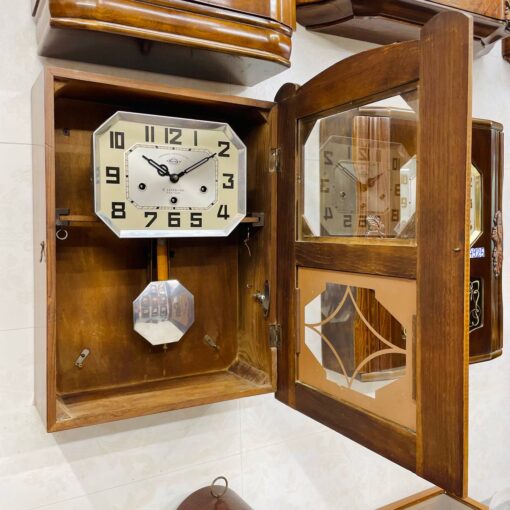 Đồng hồ cổ Girod 8/8 thùng sồi hoa chuông hay - Ảnh 6