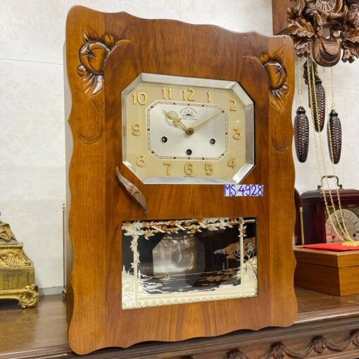 Đồng hồ cổ FFR 8/8 thùng nu đào số nổi vàng - Ảnh 3