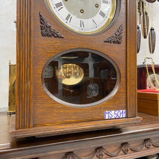 Đồng hồ cổ Odo gỗ sồi mặt tròn số la mã độc đáo - Ảnh 6